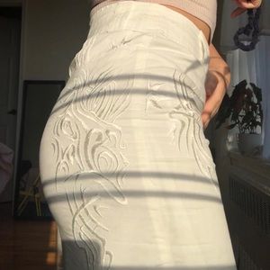 Ruffled embroidered skirt